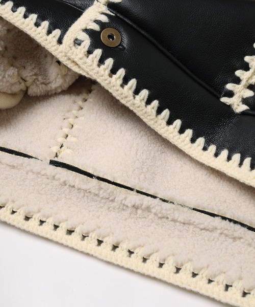 amok(アモク)の「HAND KNITTING BOA BLOUSON(ブルゾン・メンズ・ライトブルー/ブラック・M/S)」の13枚目の写真