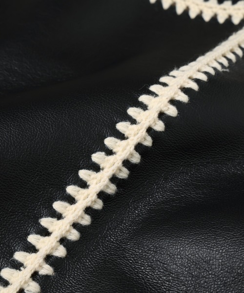 amok(アモク)の「HAND KNITTING BOA BLOUSON(ブルゾン・メンズ・ライトブルー/ブラック・M/S)」の14枚目の写真