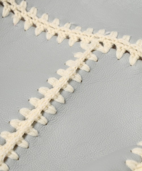 amok(アモク)の「HAND KNITTING BOA BLOUSON(ブルゾン・メンズ・ライトブルー/ブラック・M/S)」の8枚目の写真