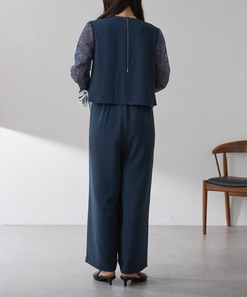 COLLAGE GALLARDAGALANTE(コラージュガリャルダガランテ)の「バックサテンジョーゼットールインワン/オケージョン(つなぎ/オールインワン・レディース・ブラック/ネイビー・FREE)」の19枚目の写真