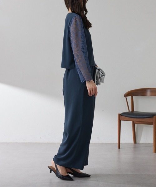 COLLAGE GALLARDAGALANTE(コラージュガリャルダガランテ)の「バックサテンジョーゼットールインワン/オケージョン(つなぎ/オールインワン・レディース・ブラック/ネイビー・FREE)」の20枚目の写真