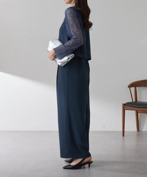 COLLAGE GALLARDAGALANTE(コラージュガリャルダガランテ)の「バックサテンジョーゼットールインワン/オケージョン(つなぎ/オールインワン・レディース・ブラック/ネイビー・FREE)」の18枚目の写真