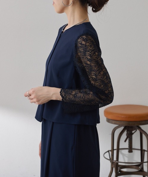 COLLAGE GALLARDAGALANTE(コラージュガリャルダガランテ)の「バックサテンジョーゼットールインワン/オケージョン(つなぎ/オールインワン・レディース・ブラック/ネイビー・FREE)」の5枚目の写真