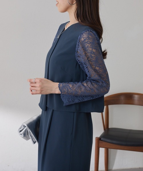 COLLAGE GALLARDAGALANTE(コラージュガリャルダガランテ)の「バックサテンジョーゼットールインワン/オケージョン(つなぎ/オールインワン・レディース・ブラック/ネイビー・FREE)」の14枚目の写真