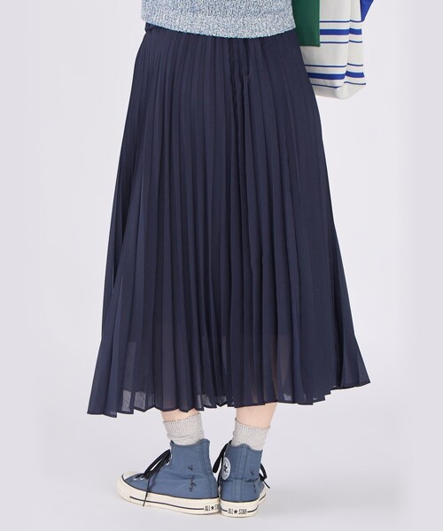 agnes b.（アニエスベー）の「シアー ウエスト フリル プリーツ スカート（スカート・レディース・ネイビー・FREE）」の6枚目の写真