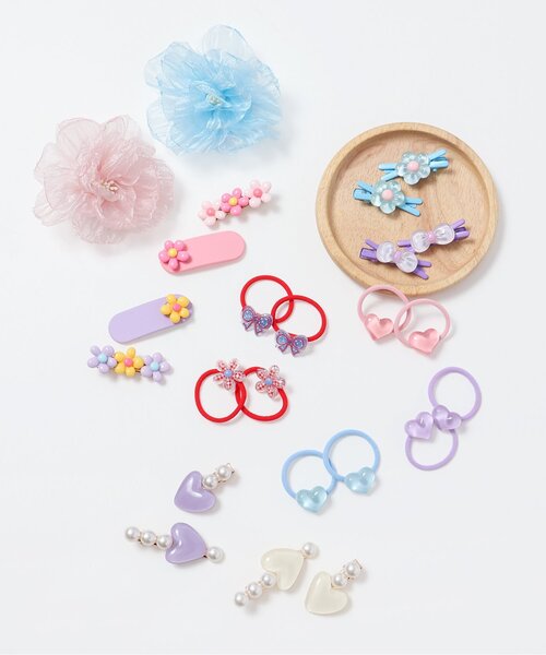 apres les cours(アプレレクール)の「パールハートヘアクリップ 2個セット(バレッタ/ヘアクリップ・キッズ・ラベンダー/アイボリー・FREE)」の4枚目の写真