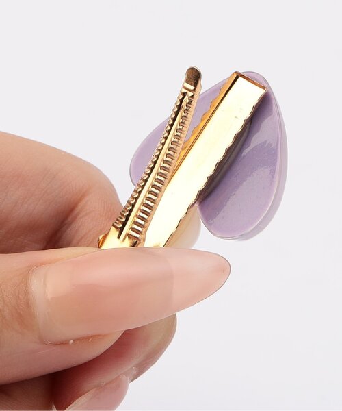 apres les cours(アプレレクール)の「パールハートヘアクリップ 2個セット(バレッタ/ヘアクリップ・キッズ・ラベンダー/アイボリー・FREE)」の8枚目の写真