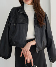 KOBE LETTUCE（コウベレタス）の「裾バルーンレザーブルゾン（ブルゾン）」