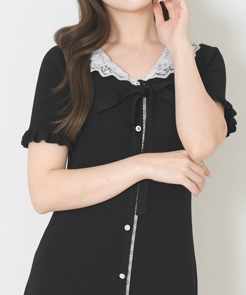 MISCH MASCH(ミッシュマッシュ)の「2026春夏新作 レースフリルニットワンピース(ワンピース・レディース・グレー/ブラック/ブラウン・フリ-)」の7枚目の写真