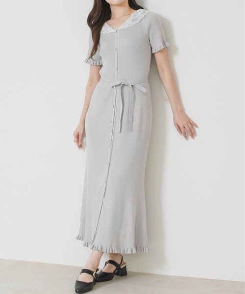 MISCH MASCH(ミッシュマッシュ)の「2026春夏新作 レースフリルニットワンピース(ワンピース・レディース・グレー/ブラック/ブラウン・フリ-)」の17枚目の写真