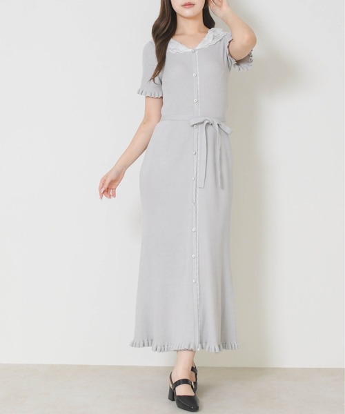 MISCH MASCH(ミッシュマッシュ)の「2026春夏新作 レースフリルニットワンピース(ワンピース・レディース・グレー/ブラック/ブラウン・フリ-)」の19枚目の写真