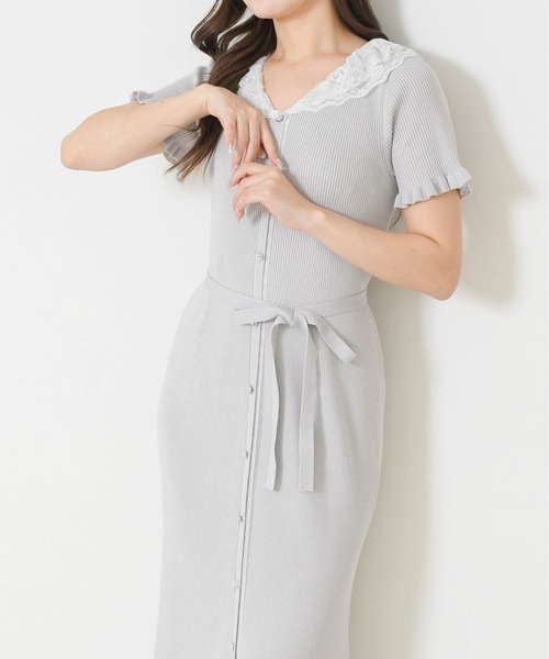 MISCH MASCH(ミッシュマッシュ)の「2026春夏新作 レースフリルニットワンピース(ワンピース・レディース・グレー/ブラック/ブラウン・フリ-)」の13枚目の写真