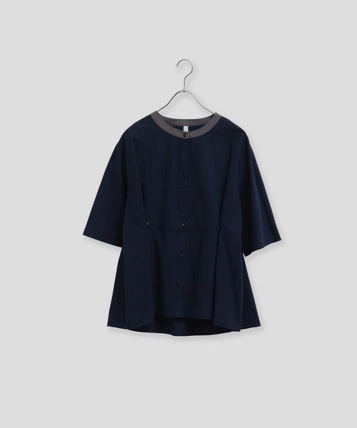 Kelen(ケレン)の「「KELEN / ケレン」クレリックバンドカラーコットンブラウス(シャツ/ブラウス・レディース・ライトグレー/ネイビー/ライトベージュ/オフホワイト・M/S)」の9枚目の写真