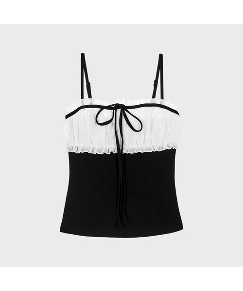 ALKI ALKA(アルキアルカ)の「Chiffon Ribbon Sleeveless (Black)(Tシャツ/カットソー・レディース・ブラック・FREE)」の1枚目の写真