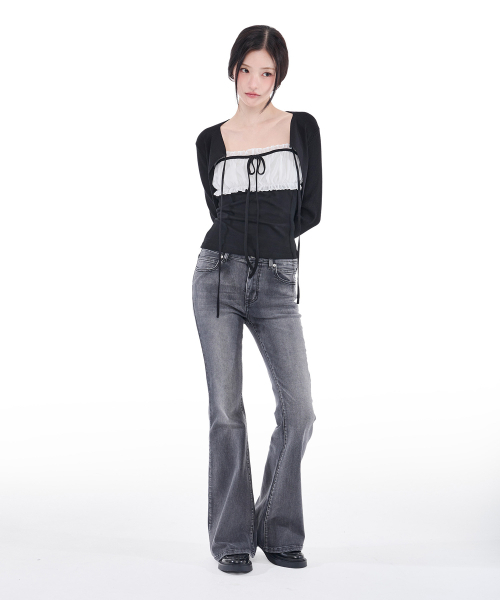 ALKI ALKA(アルキアルカ)の「Chiffon Ribbon Sleeveless (Black)(Tシャツ/カットソー・レディース・ブラック・FREE)」の3枚目の写真