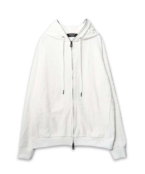 1PIU1UGUALE3 RELAX (ウノピゥウノウグァーレトレ リラックス)の「【1PIU1UGUALE3】 RANDOM HOUNDSTOOTH HOODIE(パーカー・メンズ・ブラック/ホワイト・3/2/4)」の2枚目の写真
