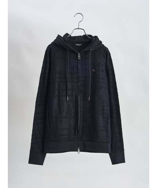 1PIU1UGUALE3 RELAX (ウノピゥウノウグァーレトレ リラックス)の「【1PIU1UGUALE3】 RANDOM HOUNDSTOOTH HOODIE(パーカー・メンズ・ブラック/ホワイト・3/2/4)」の1枚目の写真
