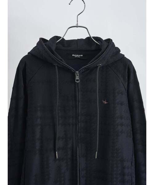 1PIU1UGUALE3 RELAX (ウノピゥウノウグァーレトレ リラックス)の「【1PIU1UGUALE3】 RANDOM HOUNDSTOOTH HOODIE(パーカー・メンズ・ブラック/ホワイト・3/2/4)」の5枚目の写真