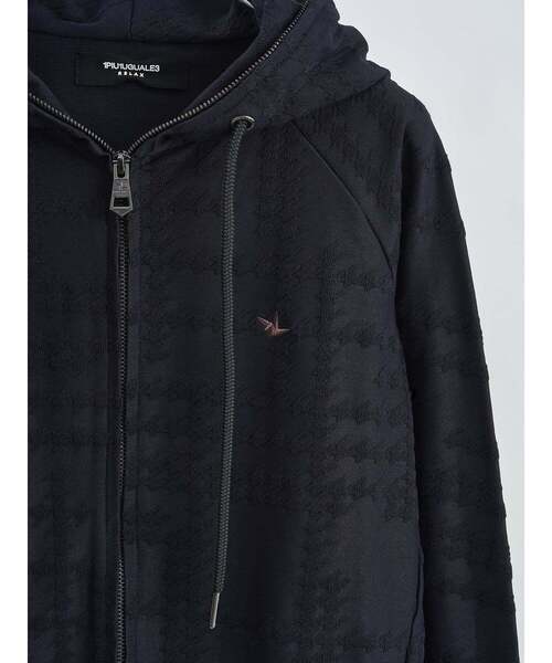 1PIU1UGUALE3 RELAX (ウノピゥウノウグァーレトレ リラックス)の「【1PIU1UGUALE3】 RANDOM HOUNDSTOOTH HOODIE(パーカー・メンズ・ブラック/ホワイト・3/2/4)」の6枚目の写真