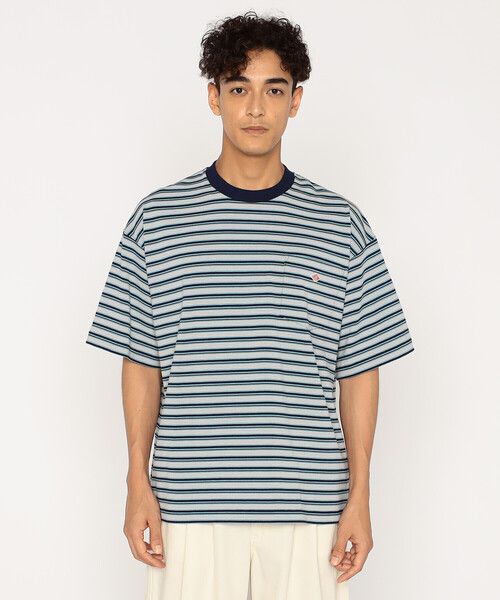 DANTON(ダントン)の「Men's Big Silhouette Pocket T-shirt Stripe(Tシャツ/カットソー・メンズ・ブルー系その他/ベージュ系その他/レッド系その他/ブラック系その他/ブルー系その他5/ホワイト系その他5/イエロー系その他・M/L)」の1枚目の写真