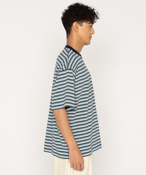 DANTON(ダントン)の「Men's Big Silhouette Pocket T-shirt Stripe(Tシャツ/カットソー・メンズ・ブルー系その他/ベージュ系その他/レッド系その他/ブラック系その他/ブルー系その他5/ホワイト系その他5/イエロー系その他・M/L)」の9枚目の写真