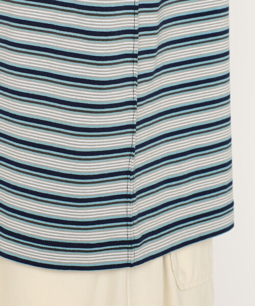 DANTON(ダントン)の「Men's Big Silhouette Pocket T-shirt Stripe(Tシャツ/カットソー・メンズ・ブルー系その他/ベージュ系その他/レッド系その他/ブラック系その他/ブルー系その他5/ホワイト系その他5/イエロー系その他・M/L)」の14枚目の写真