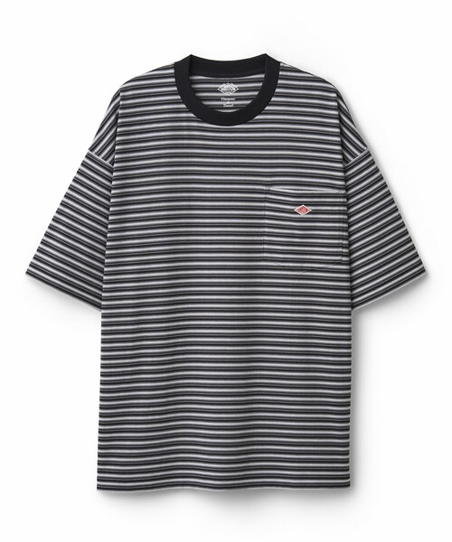 たんたん Men's Big Silhouette Pocket T-shirt Stripe（Tシャツ/カットソー