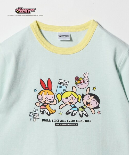 green label relaxing(グリーンレーベルリラクシング)の「【別注】<The Powerpuff Girls> リンガー Tシャツ / キッズ 100cmー130cm(Tシャツ/カットソー・キッズ・ダークグレー/ライトピンク/ライトブルー・100cm/110cm/130cm/120cm)」の4枚目の写真
