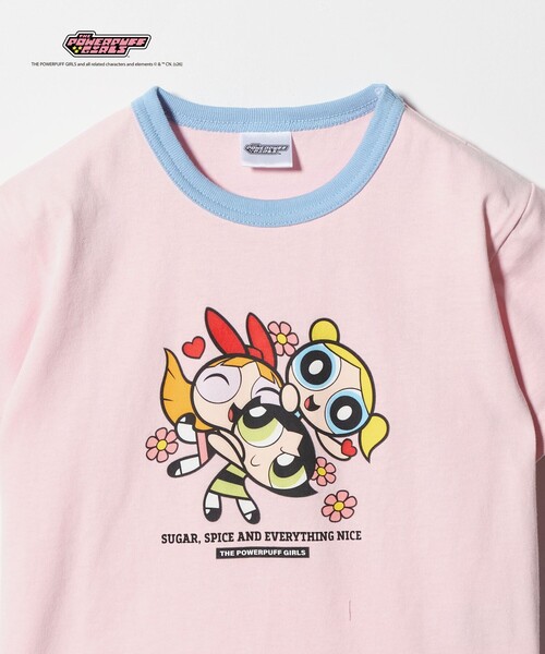 green label relaxing(グリーンレーベルリラクシング)の「【別注】<The Powerpuff Girls> リンガー Tシャツ / キッズ 100cmー130cm(Tシャツ/カットソー・キッズ・ダークグレー/ライトピンク/ライトブルー・100cm/110cm/130cm/120cm)」の6枚目の写真