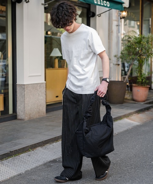 Rocky Monroe(ロッキーモンロー)の「ナイロンギャザーショルダーバッグ/斜め掛け/肩掛け(ショルダーバッグ・メンズ・ブラック/カーキ/グレー/チャコール/ネイビー・FREE)」の18枚目の写真