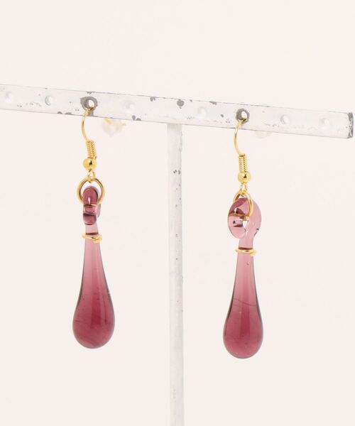 欧州航路（オウシュウコウロ）の「【欧州航路】ベネチアンガラス スティラピアス（ピアス（両耳用）・レディース・パープル/ブルー・FREE）」の2枚目の写真