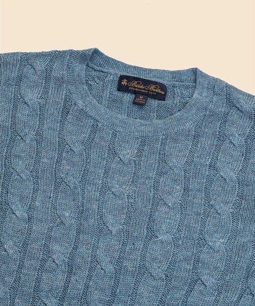 BROOKS BROTHERS(ブルックスブラザーズ)の「リネン ケーブル クルーネックセーター(ニット/セーター・メンズ・バーガンディー/ベージュ/ネイビー/ライトブルー・LARGE/MEDIUM/SMALL)」の7枚目の写真