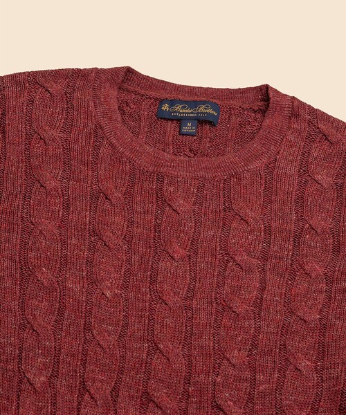 BROOKS BROTHERS(ブルックスブラザーズ)の「リネン ケーブル クルーネックセーター(ニット/セーター・メンズ・バーガンディー/ベージュ/ネイビー/ライトブルー・LARGE/MEDIUM/SMALL)」の8枚目の写真
