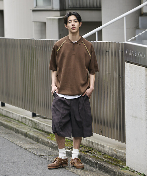 FREAK'S STORE（フリークスストア）の「FREAK’S STORE/フリークスストア COOL TOUCH ダブルフェイス 配色 ポロネック ニットプルオーバー 接触冷感（ポロシャツ・メンズ・ブラック/ベージュ/グリーン/ブラウン・MEDIUM/LARGE）」の10枚目の写真