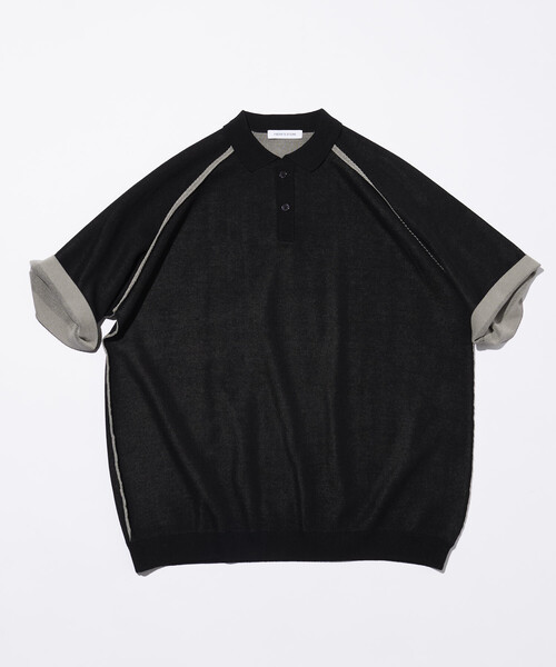 FREAK'S STORE(フリークスストア)の「FREAK’S STORE/フリークスストア COOL TOUCH ダブルフェイス 配色 ポロネック ニットプルオーバー 接触冷感(ポロシャツ・メンズ・ブラック/ベージュ/グリーン/ブラウン・MEDIUM/LARGE)」の5枚目の写真