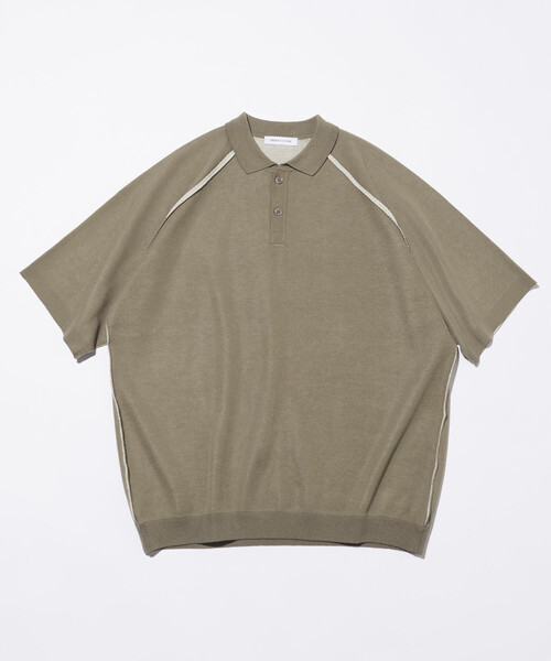 FREAK'S STORE(フリークスストア)の「FREAK’S STORE/フリークスストア COOL TOUCH ダブルフェイス 配色 ポロネック ニットプルオーバー 接触冷感(ポロシャツ・メンズ・ブラック/ベージュ/グリーン/ブラウン・MEDIUM/LARGE)」の4枚目の写真