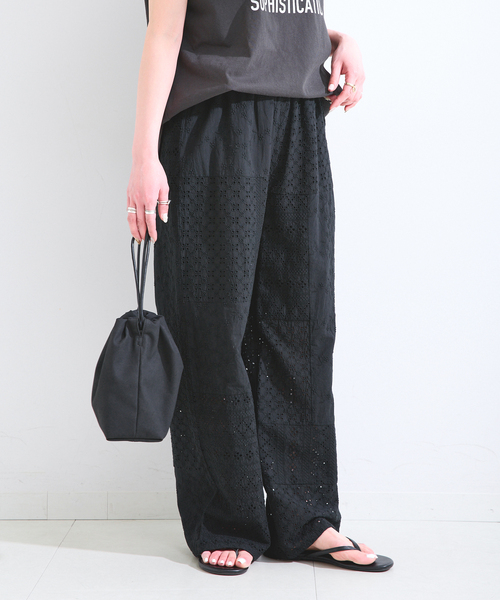 B.C STOCK(ベーセーストック)の「手洗い可 / レースパッチワークパンツ(その他パンツ・レディース・ブラック/ホワイト・FREE)」の16枚目の写真