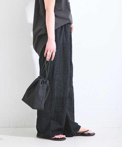 B.C STOCK(ベーセーストック)の「手洗い可 / レースパッチワークパンツ(その他パンツ・レディース・ブラック/ホワイト・FREE)」の15枚目の写真