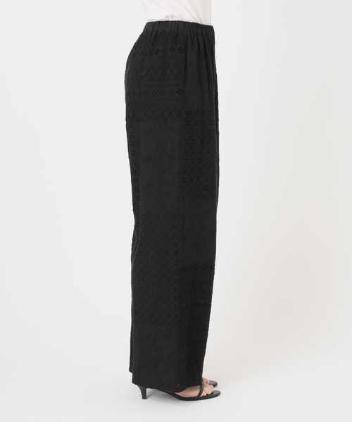 B.C STOCK(ベーセーストック)の「手洗い可 / レースパッチワークパンツ(その他パンツ・レディース・ブラック/ホワイト・FREE)」の4枚目の写真