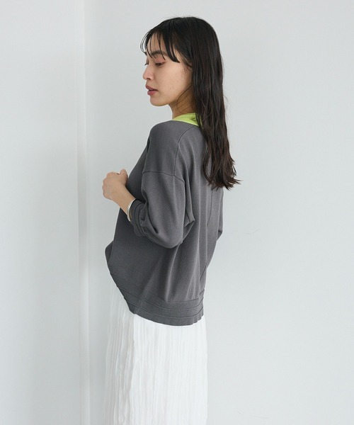 CRAFT STANDARD BOUTIQUE(クラフトスタンダードブティック)の「ポロニットプルオーバー(ニット/セーター・レディース・ブルー/ダークグレー/ピンク/ライトグレー・FREE)」の8枚目の写真
