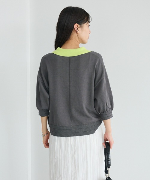 CRAFT STANDARD BOUTIQUE(クラフトスタンダードブティック)の「ポロニットプルオーバー(ニット/セーター・レディース・ブルー/ダークグレー/ピンク/ライトグレー・FREE)」の9枚目の写真