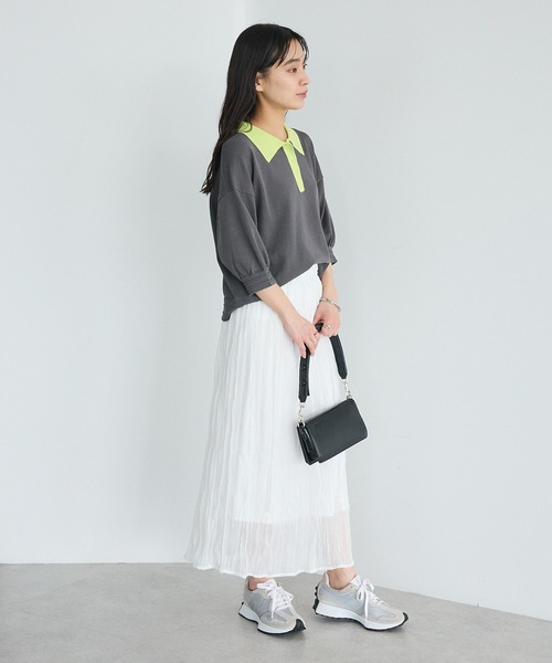 CRAFT STANDARD BOUTIQUE(クラフトスタンダードブティック)の「ポロニットプルオーバー(ニット/セーター・レディース・ブルー/ダークグレー/ピンク/ライトグレー・FREE)」の12枚目の写真