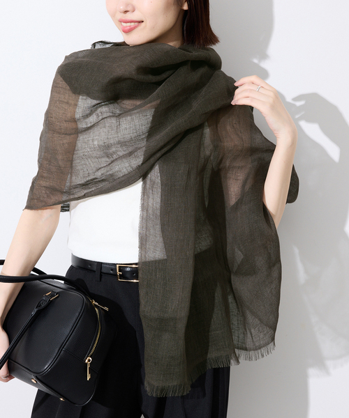 SLOBE IENA（スローブイエナ）の「SLOBE IENA ストール（ストール/ショール・レディース・ベージュ/ピンク/カーキ・FREE）」の2枚目の写真