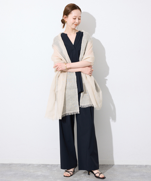 SLOBE IENA（スローブイエナ）の「SLOBE IENA ストール（ストール/ショール・レディース・ベージュ/ピンク/カーキ・FREE）」の5枚目の写真