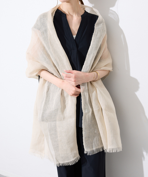SLOBE IENA（スローブイエナ）の「SLOBE IENA ストール（ストール/ショール・レディース・ベージュ/ピンク/カーキ・FREE）」の6枚目の写真