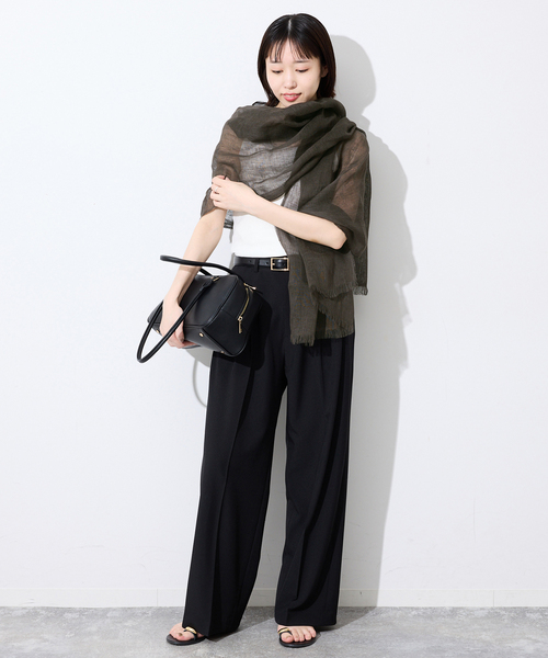 SLOBE IENA（スローブイエナ）の「SLOBE IENA ストール（ストール/ショール・レディース・ベージュ/ピンク/カーキ・FREE）」の10枚目の写真