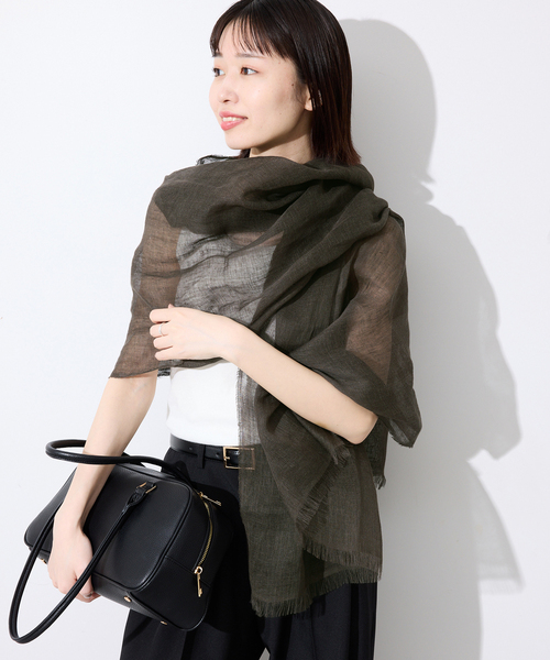 SLOBE IENA（スローブイエナ）の「SLOBE IENA ストール（ストール/ショール・レディース・ベージュ/ピンク/カーキ・FREE）」の12枚目の写真