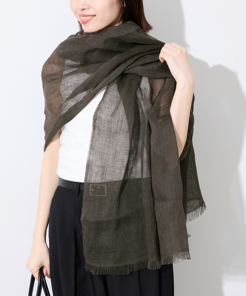 SLOBE IENA（スローブイエナ）の「SLOBE IENA ストール（ストール/ショール・レディース・ベージュ/ピンク/カーキ・FREE）」の13枚目の写真