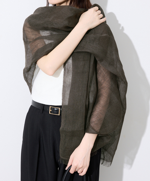 SLOBE IENA（スローブイエナ）の「SLOBE IENA ストール（ストール/ショール・レディース・ベージュ/ピンク/カーキ・FREE）」の14枚目の写真
