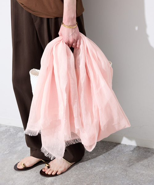 SLOBE IENA（スローブイエナ）の「SLOBE IENA ストール（ストール/ショール・レディース・ベージュ/ピンク/カーキ・FREE）」の17枚目の写真